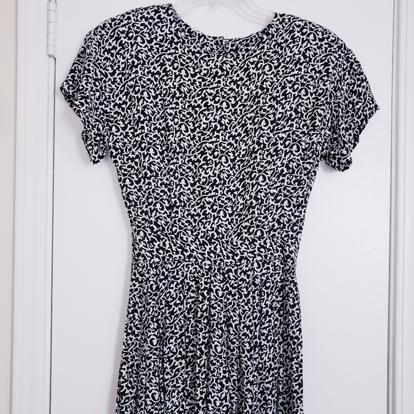 Vintage Warren Black and White Print Dress - Picture 3 of 16